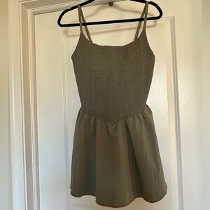 Offline Olive Green Smocked Athletic Dress